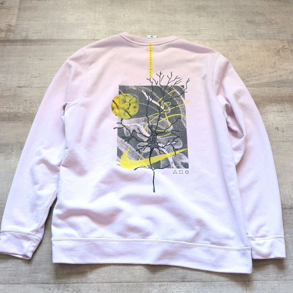 Nike Dri-Fit Sweatshirt Men’s Medium Pink Neural Graphic Apollo Art Pullover
